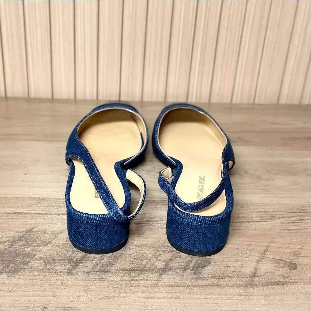 Veronica Beard Cecile Slingback Leather Pumps Size 7.5M